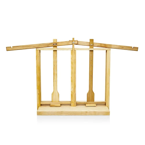 Dvigubas didelis medinis sūrio presas (spaudimas x3,2 kg) — uosis