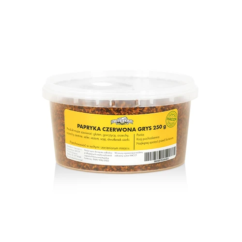 Raudonosios paprikos granulės (kibirėlis 250 g)