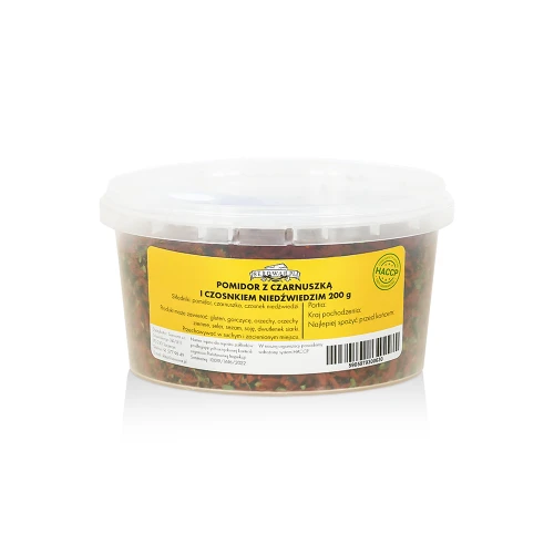 Pomidorai su juodgrūde ir meškiniu česnaku (kibirėlis 200 g)