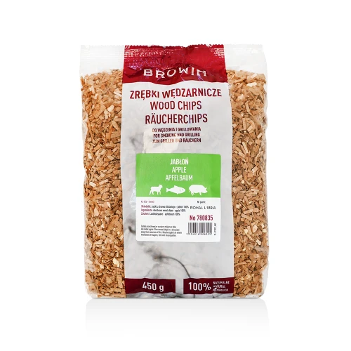 Rūkymui ir kepimui ant grotelių skirtos obuolių drožlės