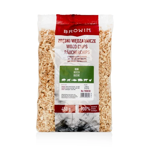 Rūkymui ir kepimui ant grotelių skirtos buko medienos drožlės
